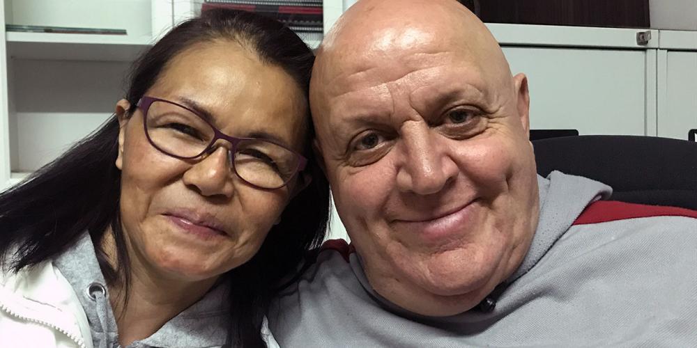Yiannakis Kyriazis, 61, with his wife, Marbie. (Andrew McChesney / Adventist Mission)