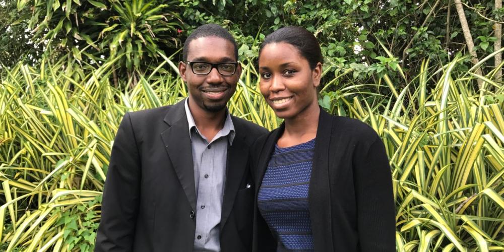 “We were told that we would not survive because most catering events happen on Friday night and Saturday,” says Stephanie Roberts, pictured with her husband, Junior, on the campus of Northern Caribbean University in Mandeville, Jamaica. (Andrew McChesney / Adventist Mission)