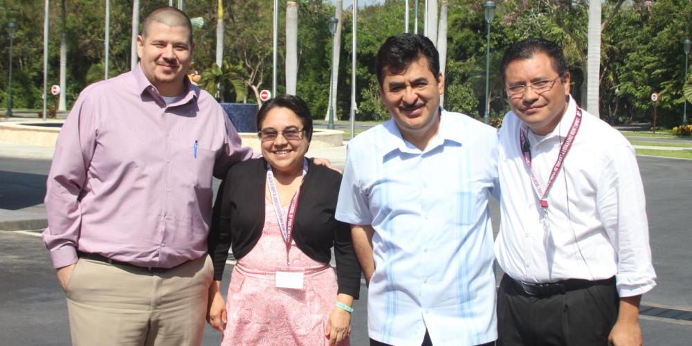 Robert Gonzalez Medina, left, with other top executives of Southeast Adventist Hospital, the largest Adventist hospital in Mexico. (Photos courtesy of Robert Gonzalez Medina)