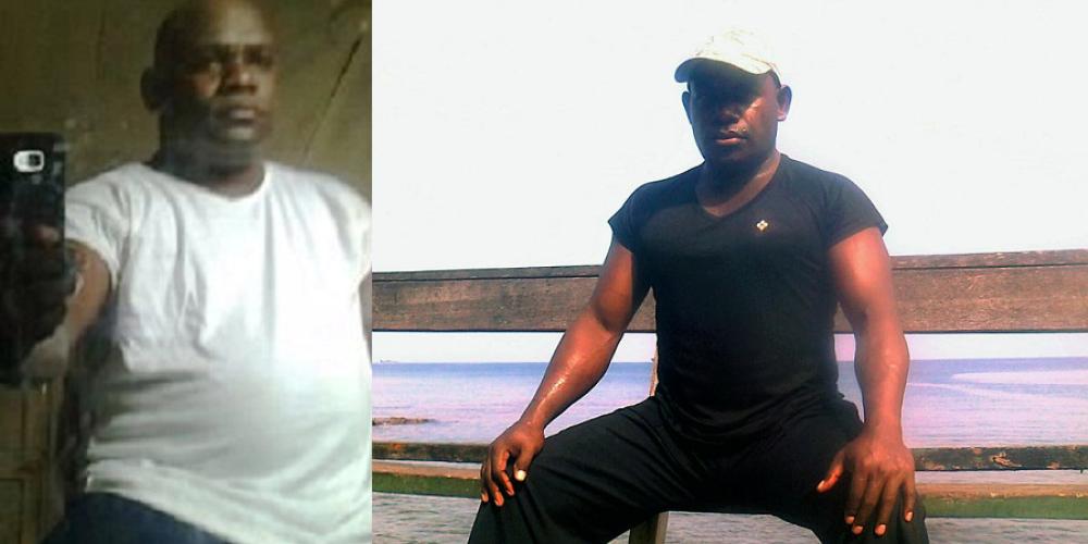 Herik Dun Siope pictured at the beginning and the end of his 12-month effort to lose weight. He lost 90 pounds (40 kilograms) in one year. (Photos courtesy of Herik Dun Siope)