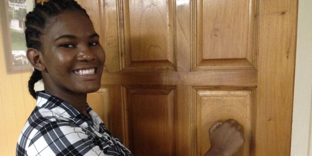Shanelle Octave, a student at the University of the Southern Caribbean, spent the summer canvassing in Ponoka, Alberta. (Andrew McChesney / Adventist Mission)