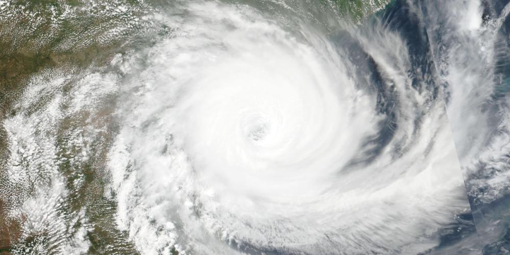 A NASA satellite image showing Cyclone Idai nearing Mozambique on March 14, 2019. (NASA / Wikipedia)