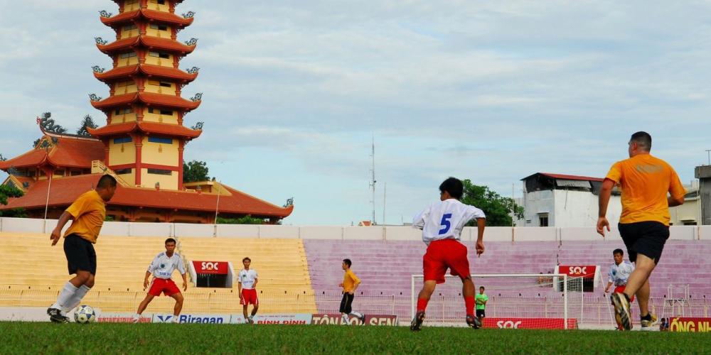 A stock image of people playing soccer in Quy Nhon, Vietnam, one of the 14 countries that comprise the Southern Asia-Pacific Division. (Pixabay)