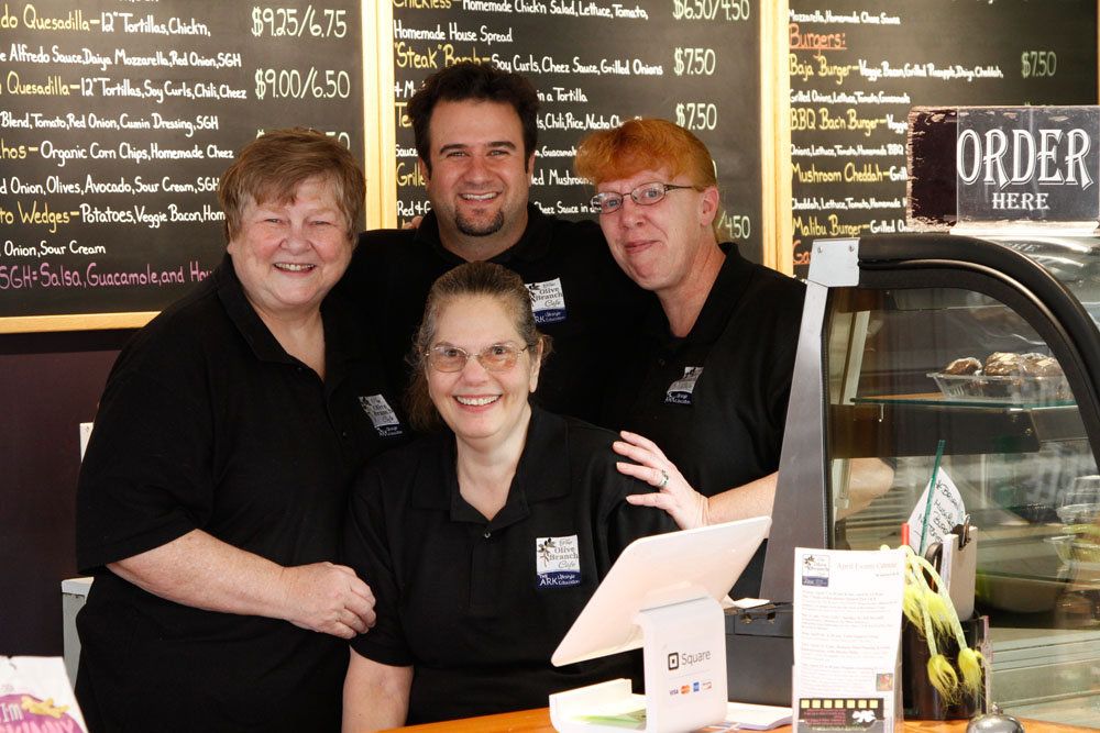 Olive Branch staff, clockwise from center top: manager Tony Cuffori, Kim St. Clair, Gina Knowles, and Venise Poulin. (lewistonark.com)